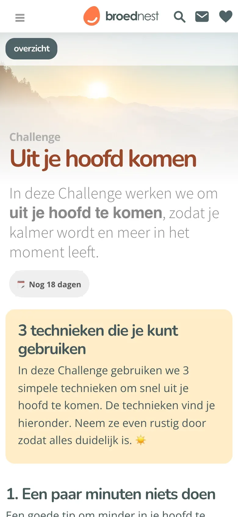 Een challenge in de app