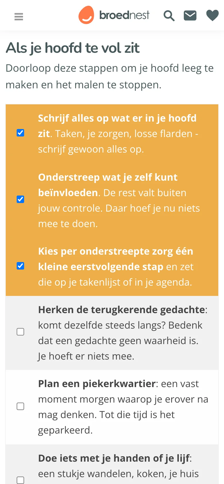 Een interactieve checklist
