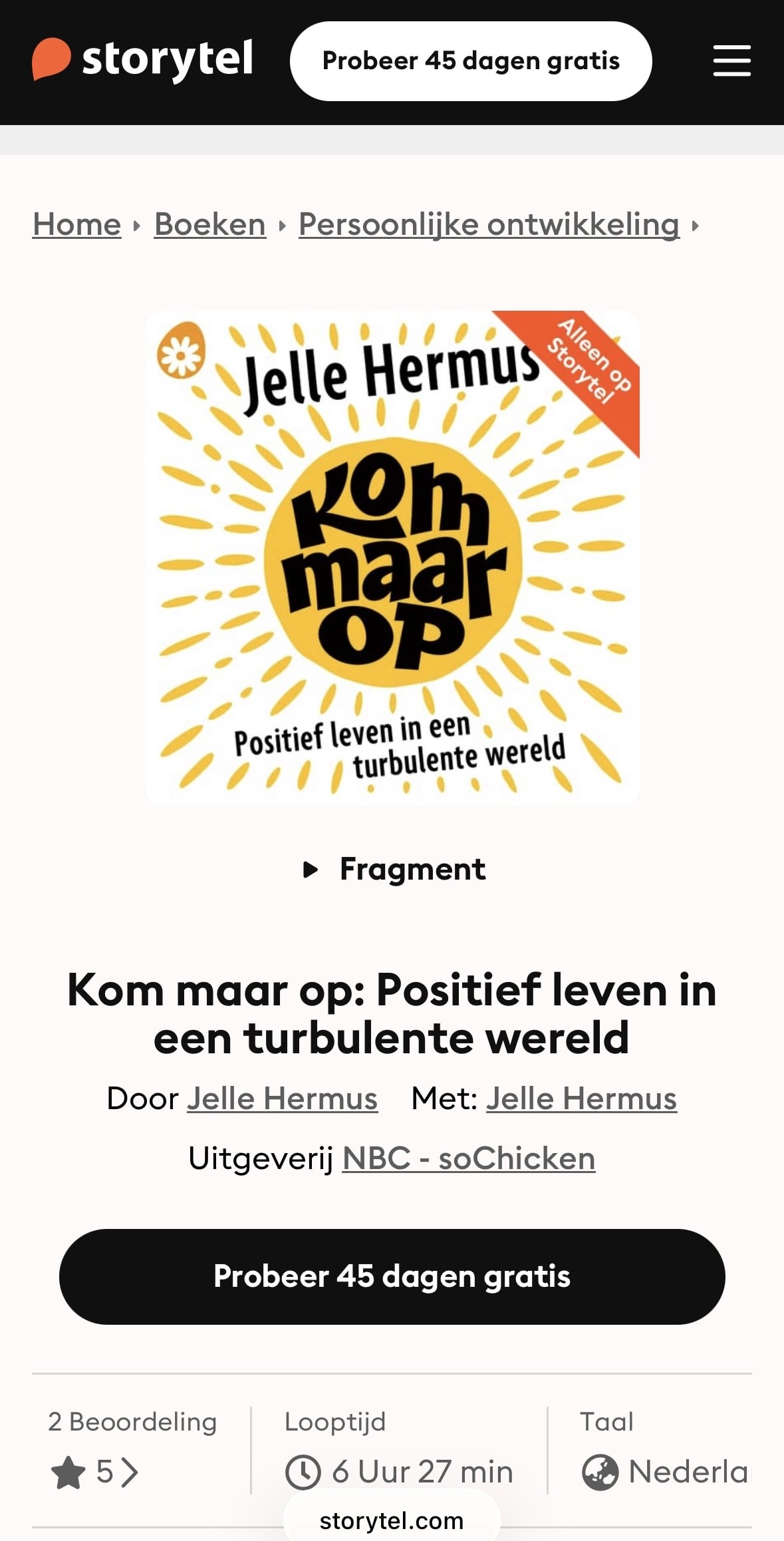 Luisterboek Kom maar op - Jelle Hermus